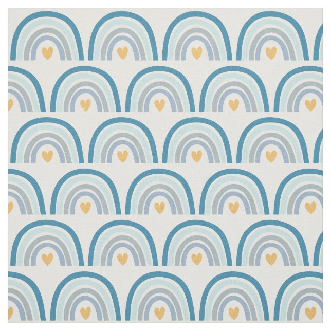 Pastel Boho Rainbows-Blues, Mint und Goldstoffe Stoff (Muster)