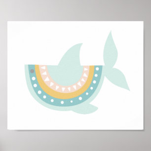 Pastel Boho Shark Poster