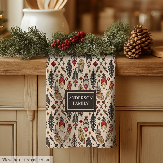 Pastel Boho Towel Classic Ethnic Kitchen Style Geschirrtuch (Pastel Boho Towel Classic Ethnic Kitchen Style)