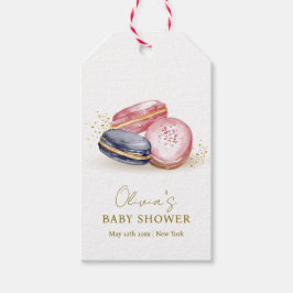 Pastel Bonjour Bébé French Macarons Babydusche Geschenkanhänger