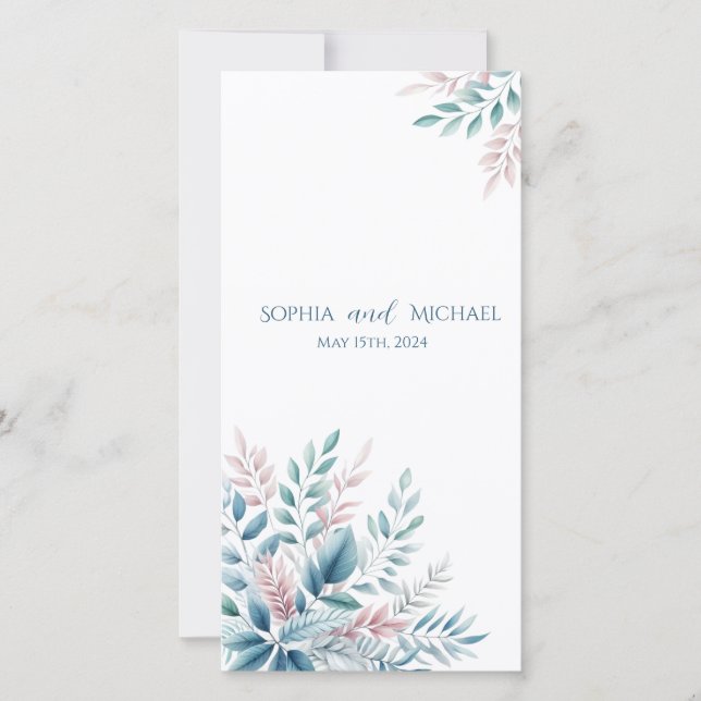 Pastel Botanical- Hochzeitsprogramm- (Vorderseite)