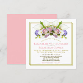 Pastel Bouquet Spring Floral Arch Square Hochzeit Einladung