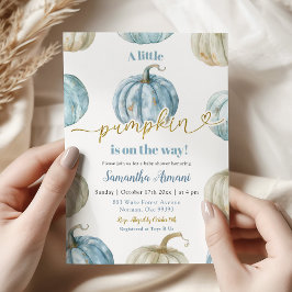 Pastel Boy Pumpkin ist auf dem Weg Babydusche Einladung