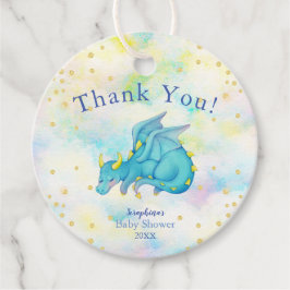 Pastel Boys Blue Dragon Baby Dusche Danke Geschenkanhänger