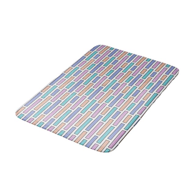 Pastel Bricks Mosaic Badematte (Schrägansicht)