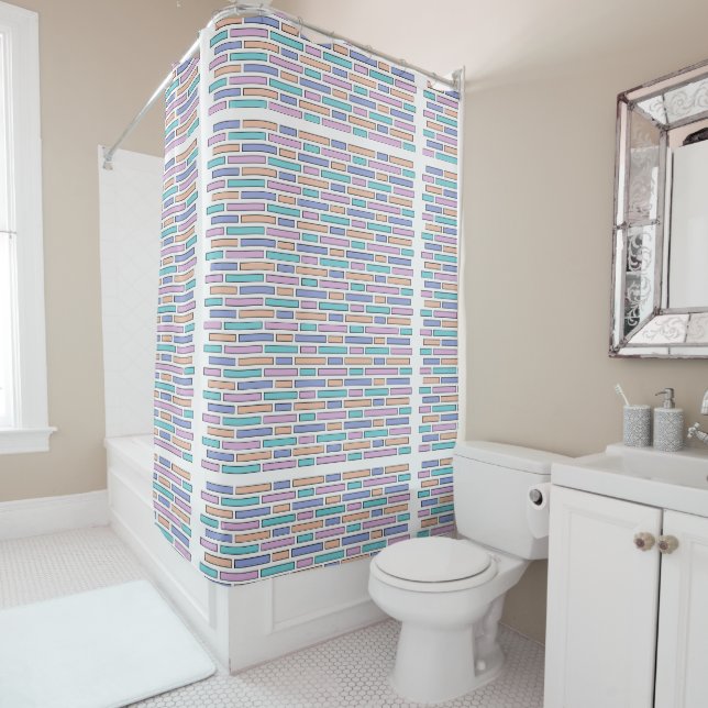 Pastel Bricks Mosaic Duschvorhang (Beispiel)