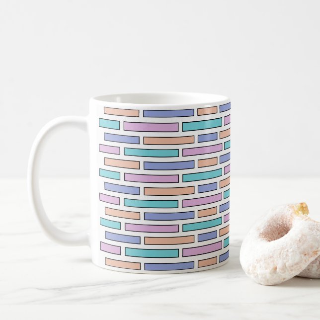Pastel Bricks Mosaic Kaffeetasse (Mit Donut)