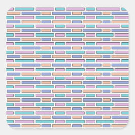 Pastel Bricks Mosaic Quadratischer Aufkleber