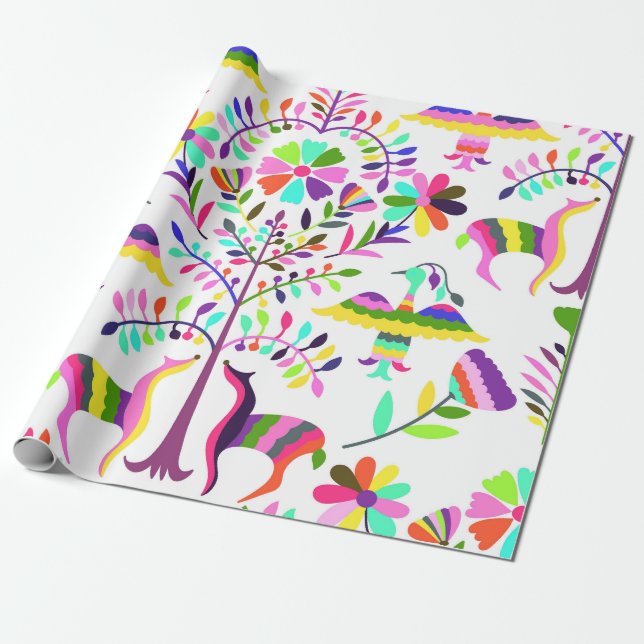 Pastel Brights Otomi Print Wrapping Paper Geschenkpapier (Ungerollt)