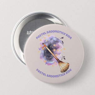 Pastel Broomstick Ride Button