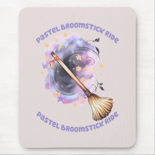 Pastel Broomstick Ride Mousepad
