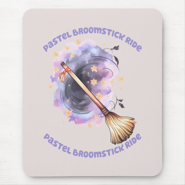 Pastel Broomstick Ride Mousepad (Vorne)