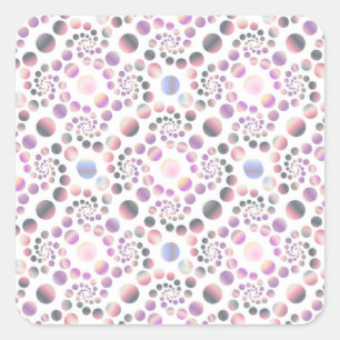 Pastel Bubbles Spiralmuster Quadratischer Aufkleber