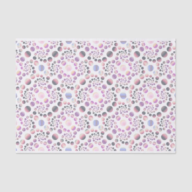 Pastel Bubbles Spiralmuster Seidenpapier (Vorderseite)