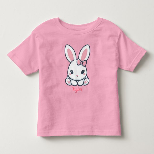 Pastel Bunny Charm Kleinkind T-shirt (Vorderseite)