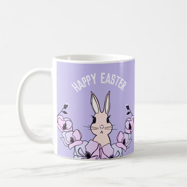 Pastel Bunny Magnolia Blume Ostern Kaffeetasse (Links)