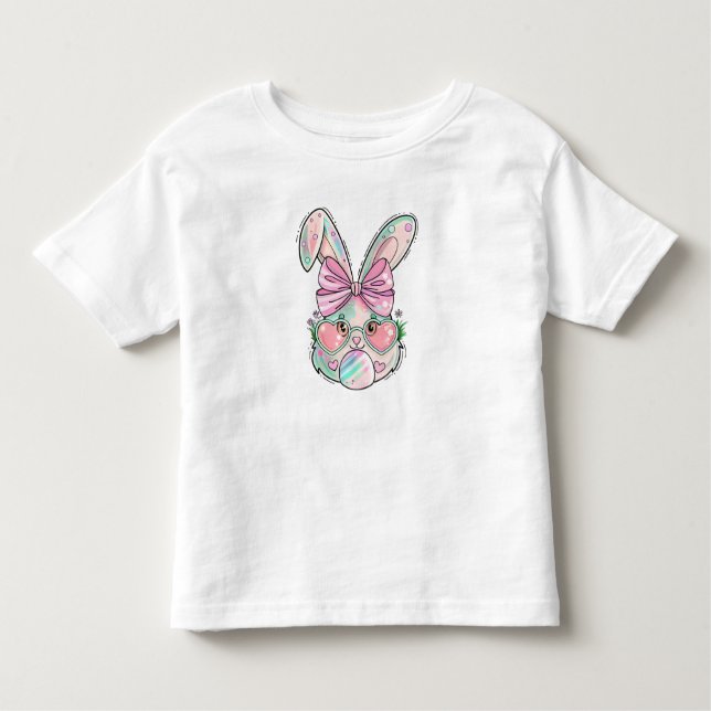 Pastel Bunny mit Herzbrille Kleinkind T-shirt (Vorderseite)