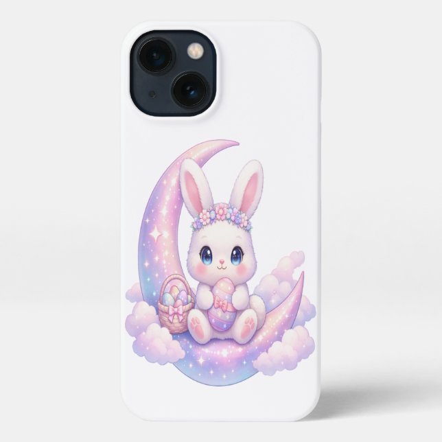 Pastel Bunny Moon iPhone Case Hülle (Rückseite)