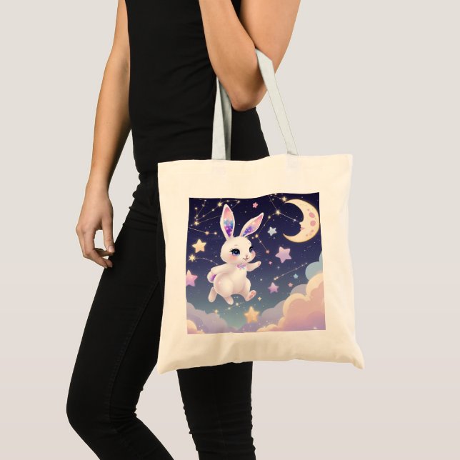 Pastel Bunny Tote Bag – Celestial Kawaii Rabbit Tragetasche (Vorderseite (Produkt))