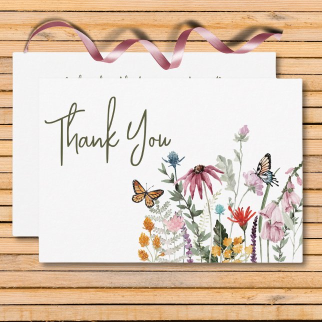 Pastel & Burgund Blooms Moderne Blumenhochzeit Dankeskarte (Pastel & Burgundy Blooms Modern Floral Wedding Thank You Card)