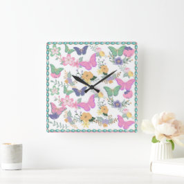 Pastel Butterfells Wall Clock Quadratische Wanduhr