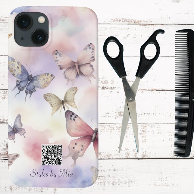 Pastel Butterfets Business oder Personal QR Code Case-Mate iPhone Hülle (Von Creator hochgeladen)