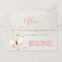 Pastel Butterfliegen wirst du meine Bridesmaid sei