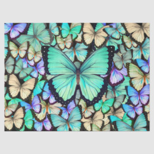Pastel Butterflies Collage Decoupage Seidenpapier