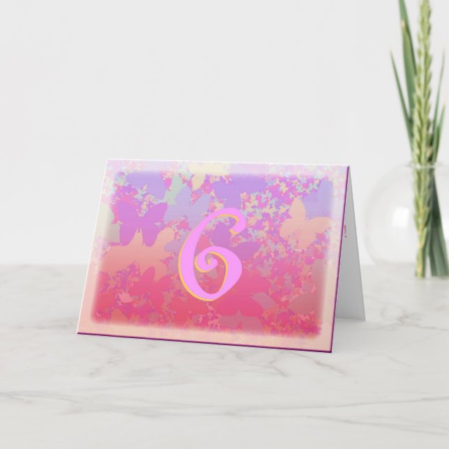 Pastel Butterflies Karte (Vorderseite)
