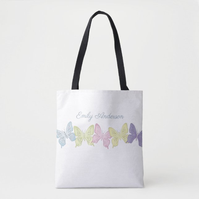 Pastel-Butterflies-Muster - All-Over-Print-Totbeut (Vorderseite)