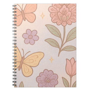 Pastel Butterfly-Blume Notizblock