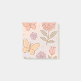 Pastel-Butterfly-Blume Post-it Klebezettel