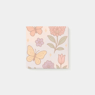Pastel-Butterfly-Blume Post-it Klebezettel