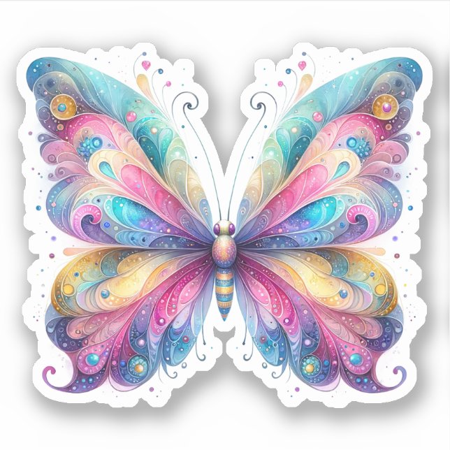 Pastel Butterfly Decal Stickers Aufkleber (Vorderseite)