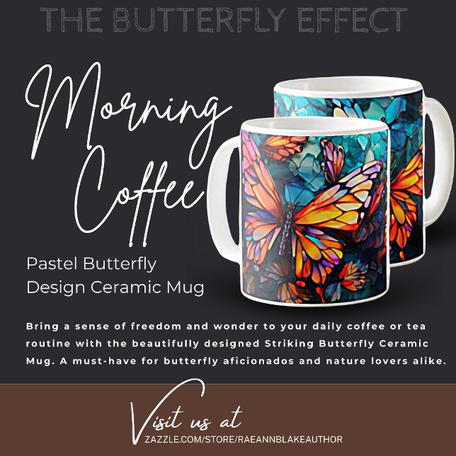 Pastel Butterfly Design Keramik Tasse (Von Creator hochgeladen)