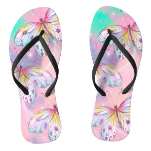 Pastel Butterfly Flip Flops für sie