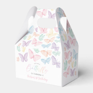Pastel Butterfly Girl's 1. Geburtstag Rainbow Part Geschenkschachtel