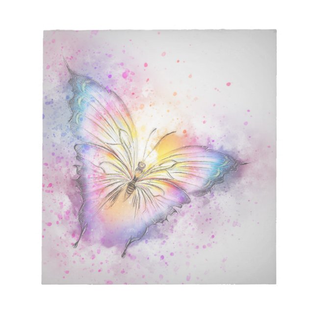 Pastel Butterfly Notizblock (Vorderseite)