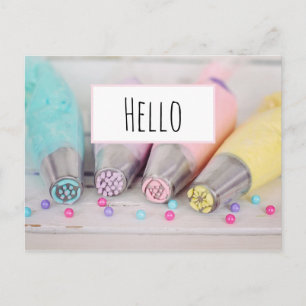 Pastel Cake Decorations Tools Hallo Postkarte
