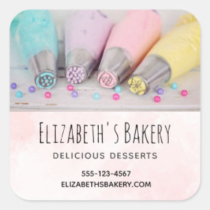 Pastel Cake Decortools Business Quadratischer Aufkleber