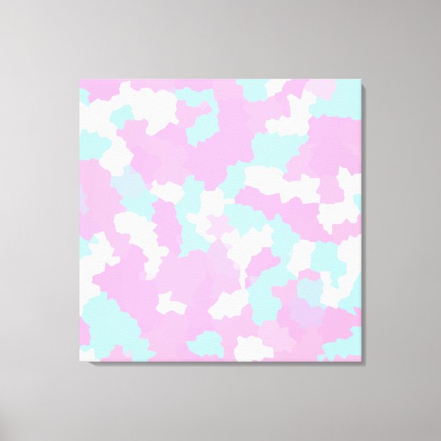 Pastel Camouflage Abstrakt Art Muster Leinwanddruck (Vorderseite)