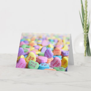 Pastel Candy Hearts Botschaften Funny Spaß Valenti Feiertagskarte