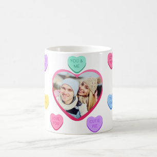 Pastel Candy Hearts Foto Tasse