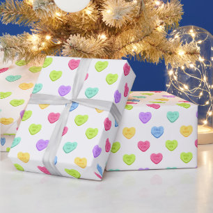 Pastel Candy Hearts Valentinstag Geschenkpapier
