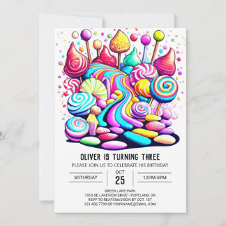 Pastel Candy Sweet Chocolate Geburtstag Einladung
