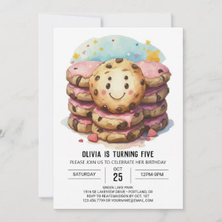Pastel Candyland Girly Cookies Geburtstag Einladung
