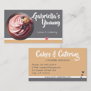 Pastel Caramel Cupcake Kuchen Fotovorlage Sweet Visitenkarte