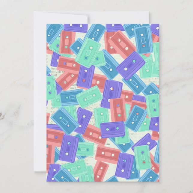 Pastel Cassette Tapes - ästhetische Musik der 90er Dankeskarte (Vorderseite)