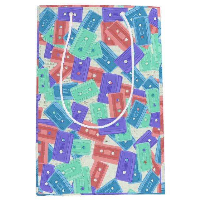 Pastel Cassette Tapes - ästhetische Musik der 90er Mittlere Geschenktüte (Vorderseite)