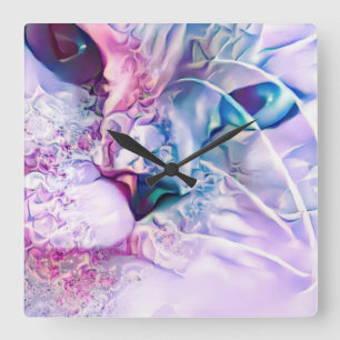 Pastel Cat Dreamscape Quadratische Wanduhr